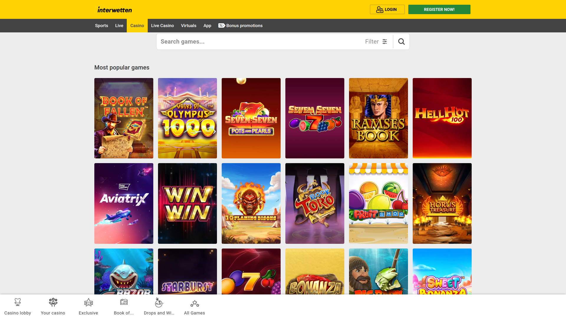 Interwetten Casino Desktop-Spiele