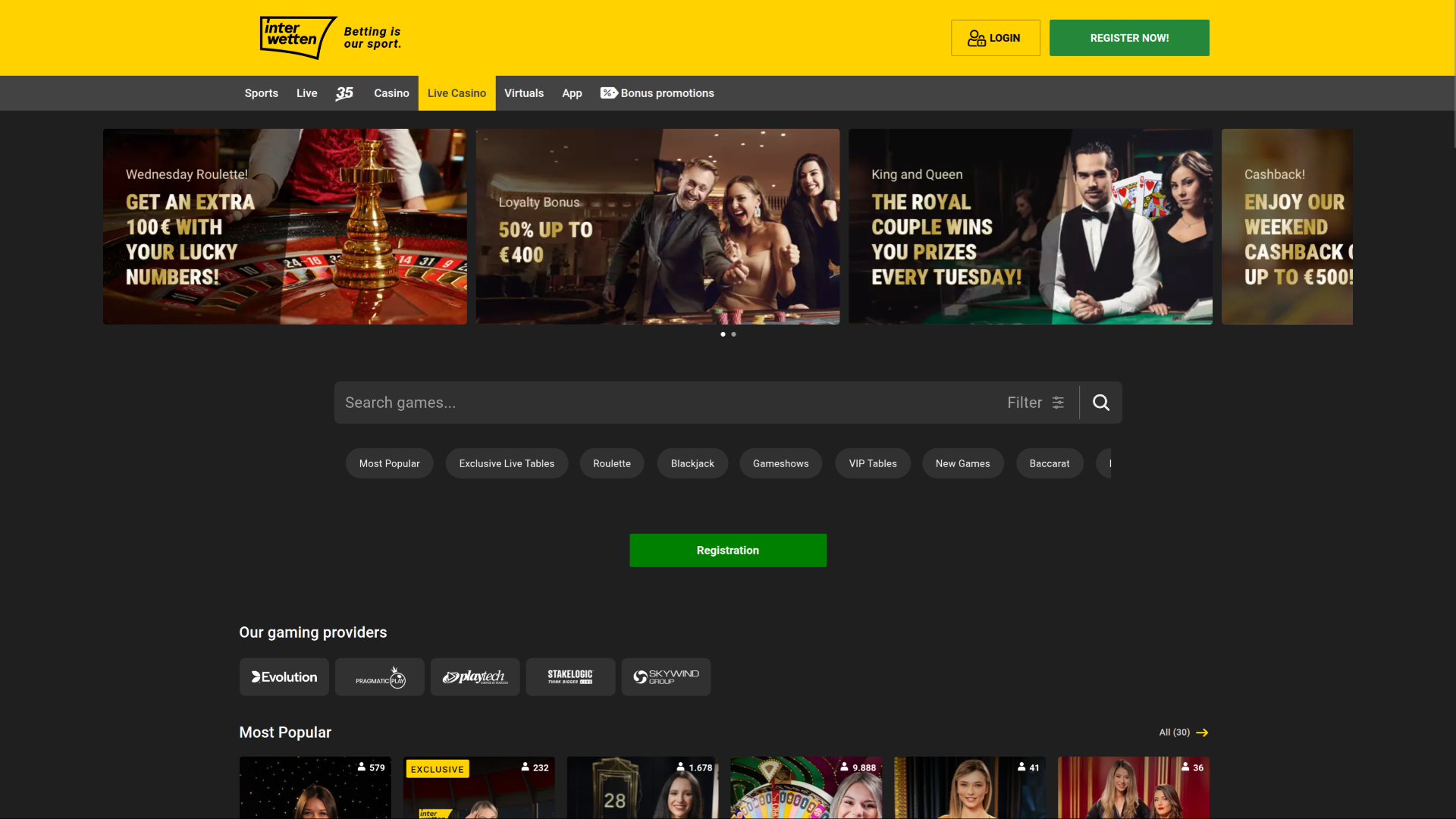 Interwetten Casino Desktop Live-Dealer