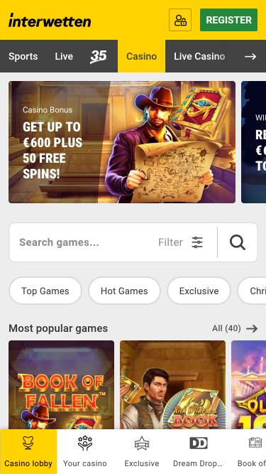 Interwetten Casino Mobile Homepage