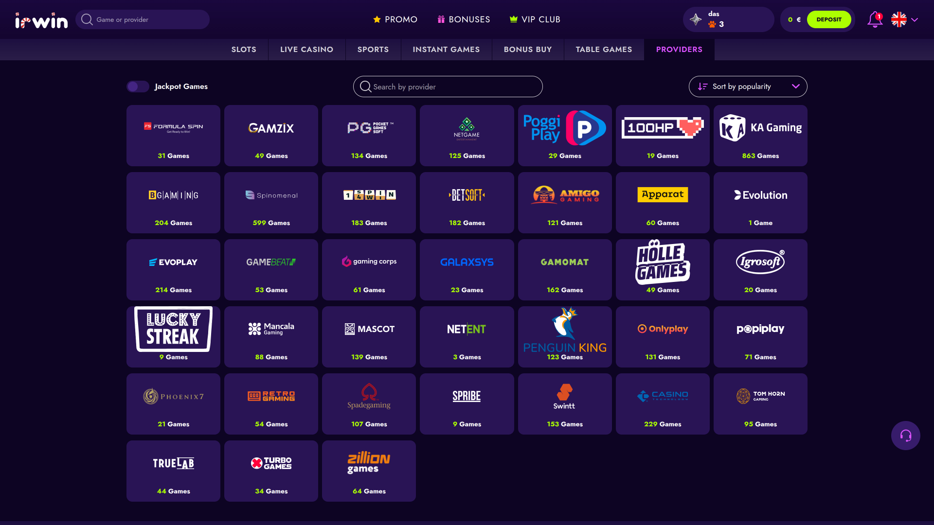 Irwin Casino Desktop Game Developers