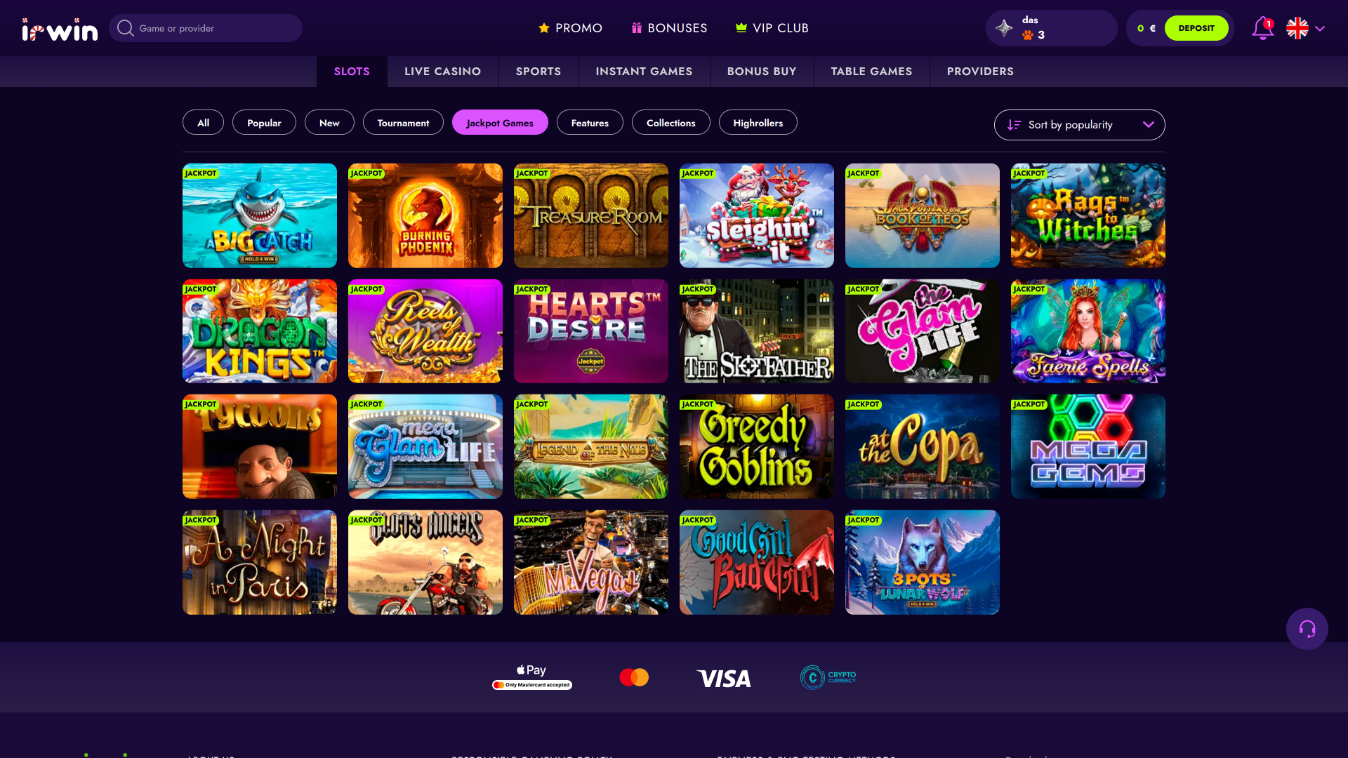 Irwin Casino Desktop Jackpot
