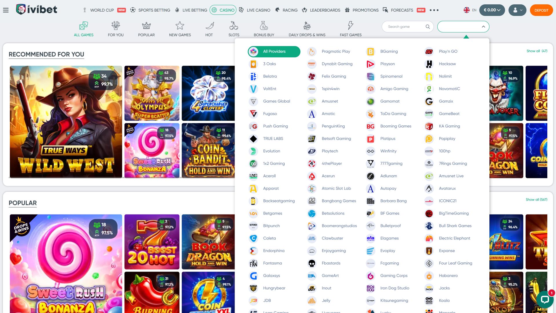 Ivibet Casino Desktop Game Developers