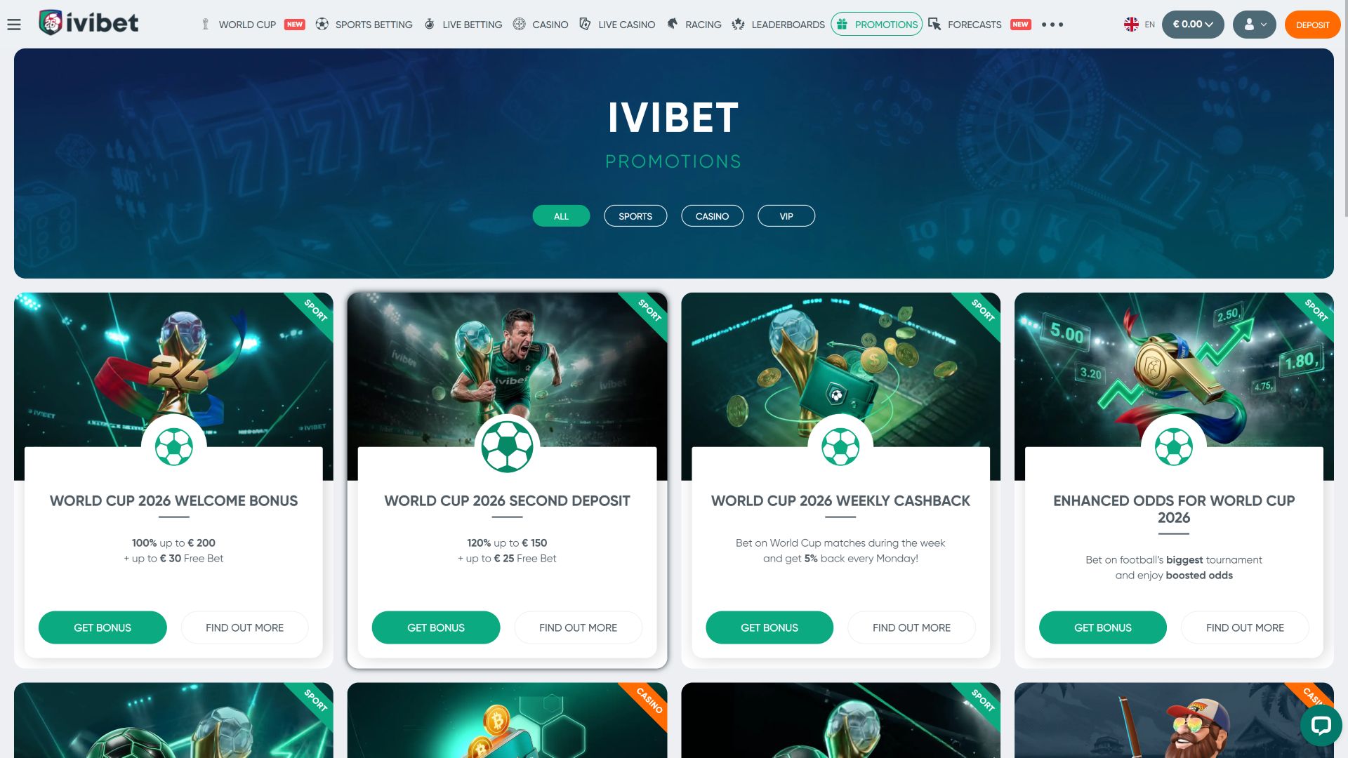 Ivibet Casino Desktop Promotions