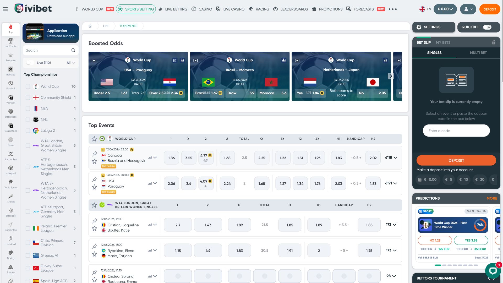 Ivibet Casino Desktop Sports