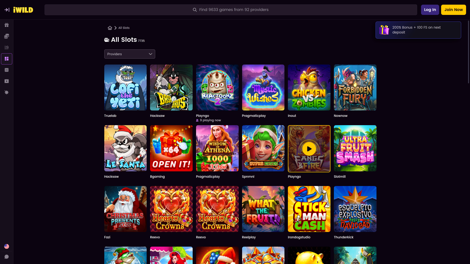 iWild Casino Games Desktop