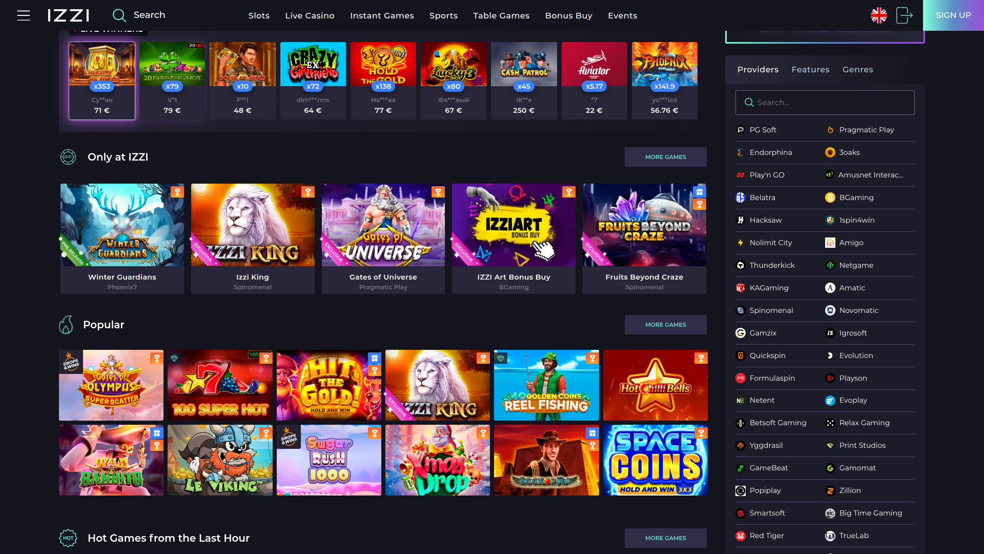 Izzi Casino Desktop Game Developers