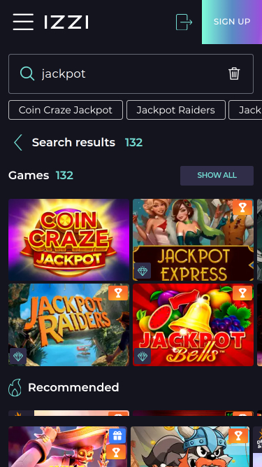 Izzi Casino Mobile Jackpot