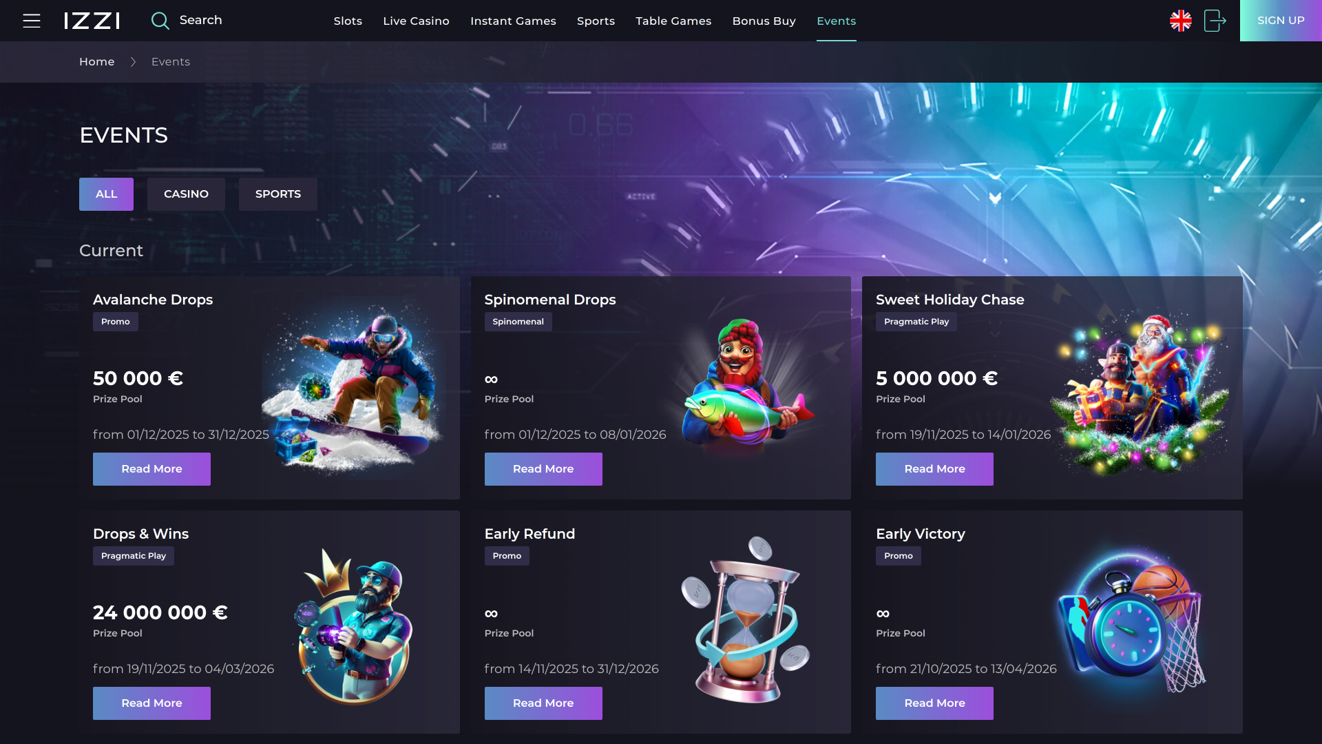 Izzi Casino Desktop Promotions