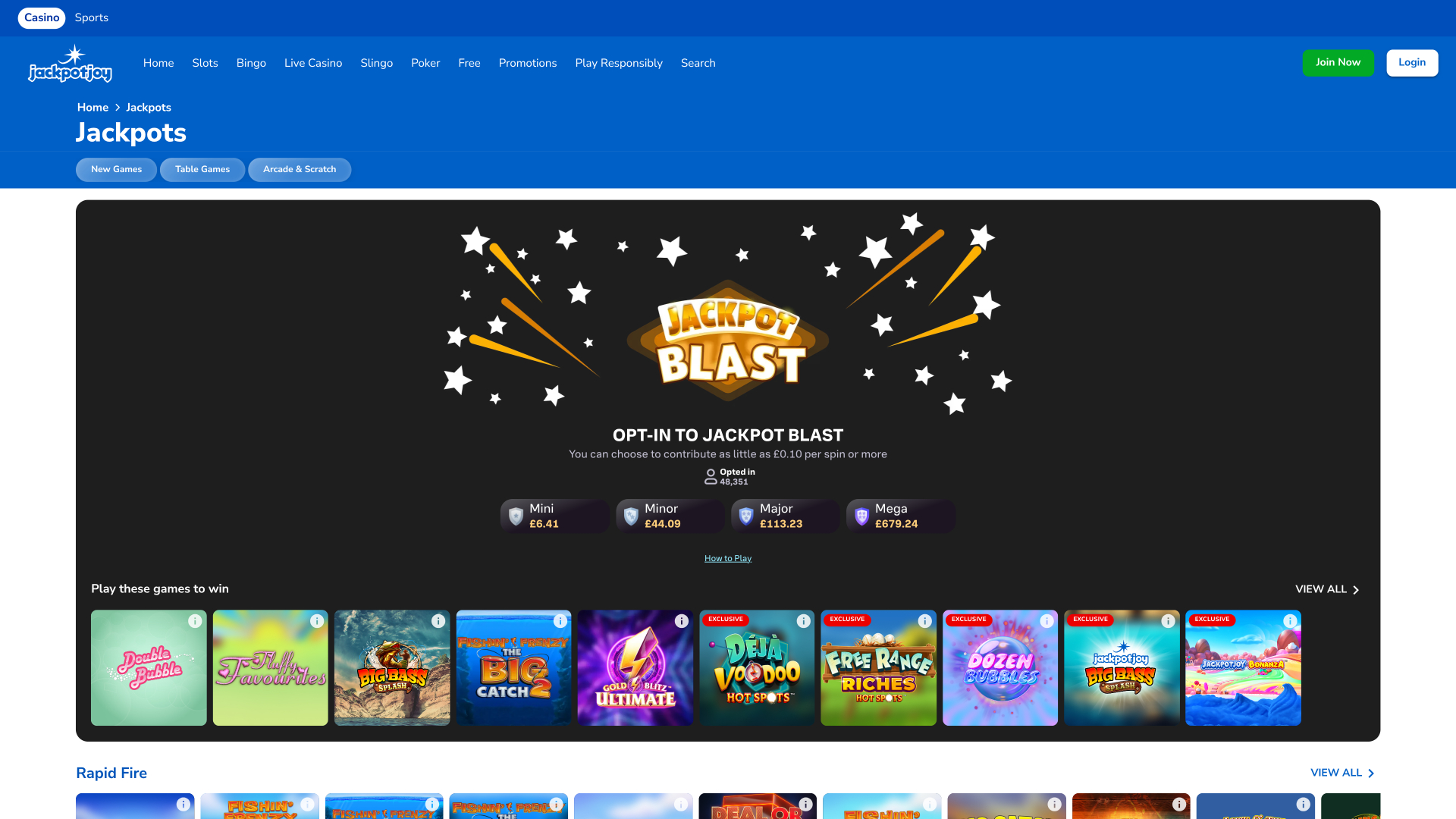 Jackpotjoy Casino Desktop Jackpot