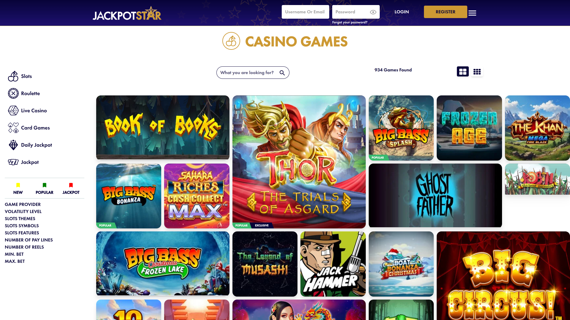 Jackpotstar Desktop Games