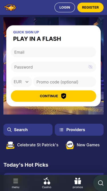 JasminSlots Casino Mobile Homepage