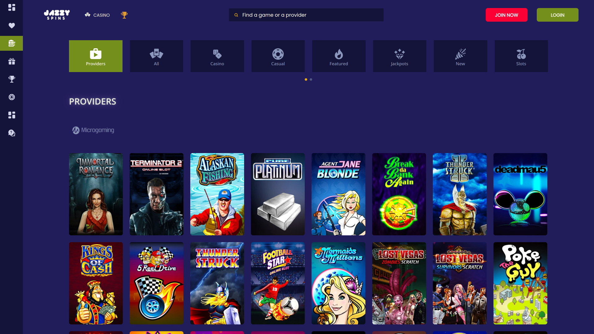 Jazzy Spins Casino Game Developers Desktop