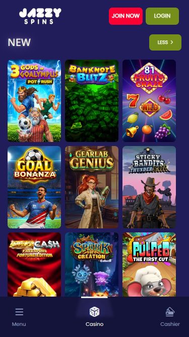 Jazzy Spins Casino Mobile Games
