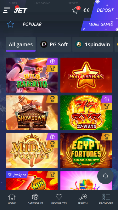Jet Casino Mobile Games