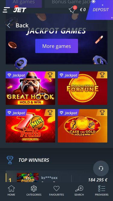 Jet Casino Mobile Jackpot
