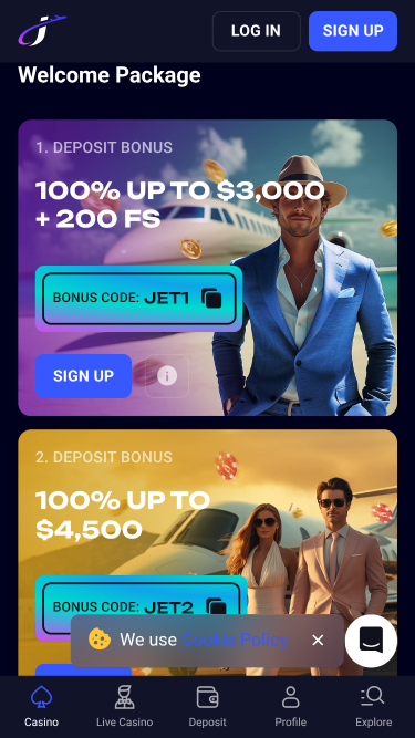 Jet4bet Casino Promotions Mobile