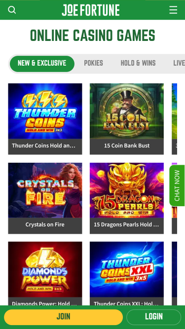 Joe Fortune Casino Games Mobile