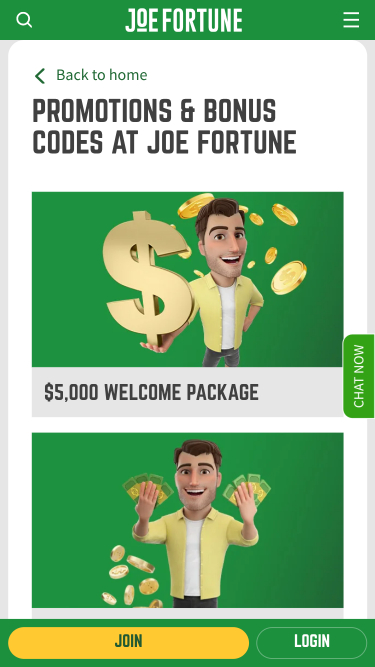Joe Fortune Casino Promotions Mobile