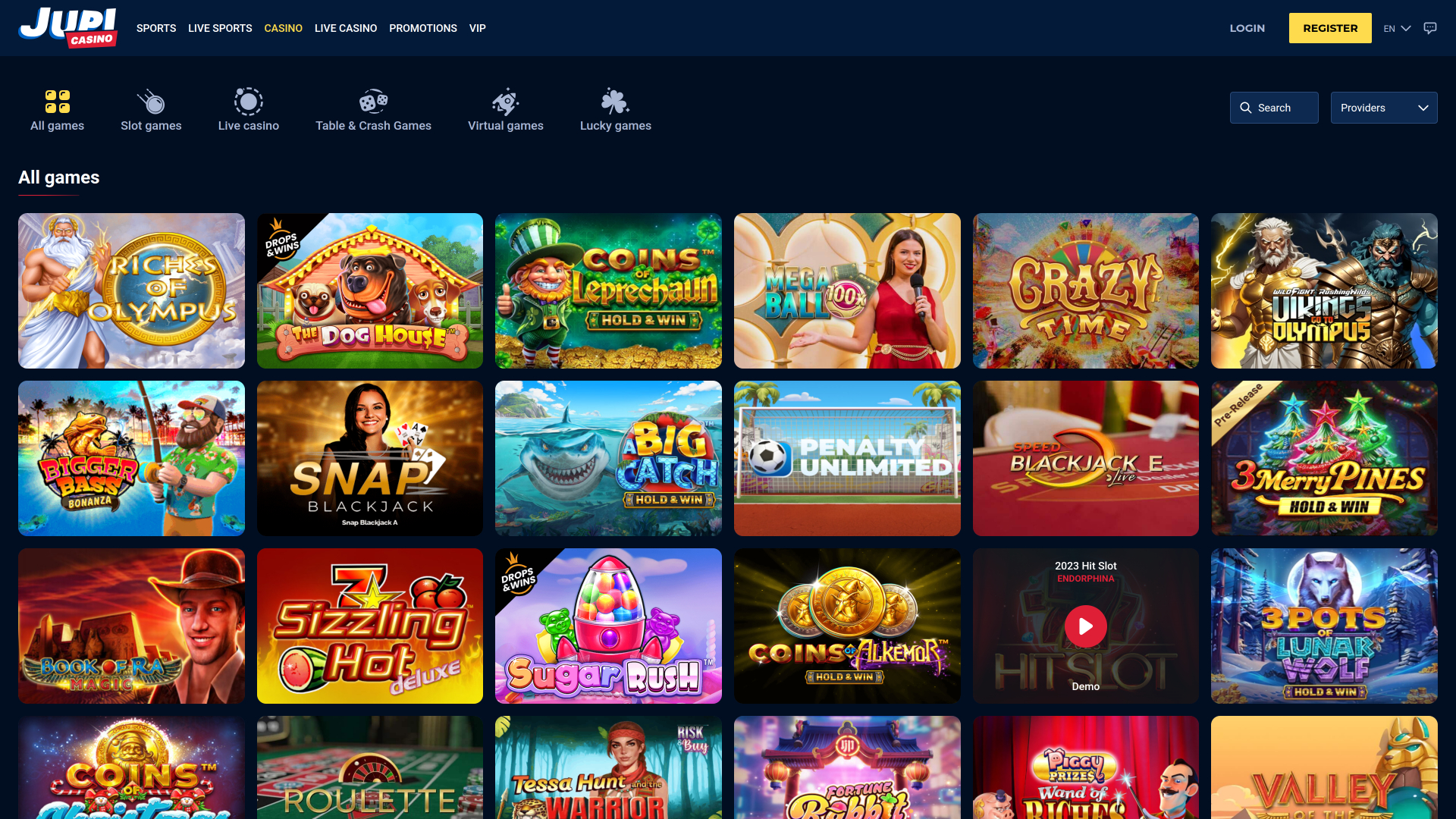 Jupi Casino Desktop Games