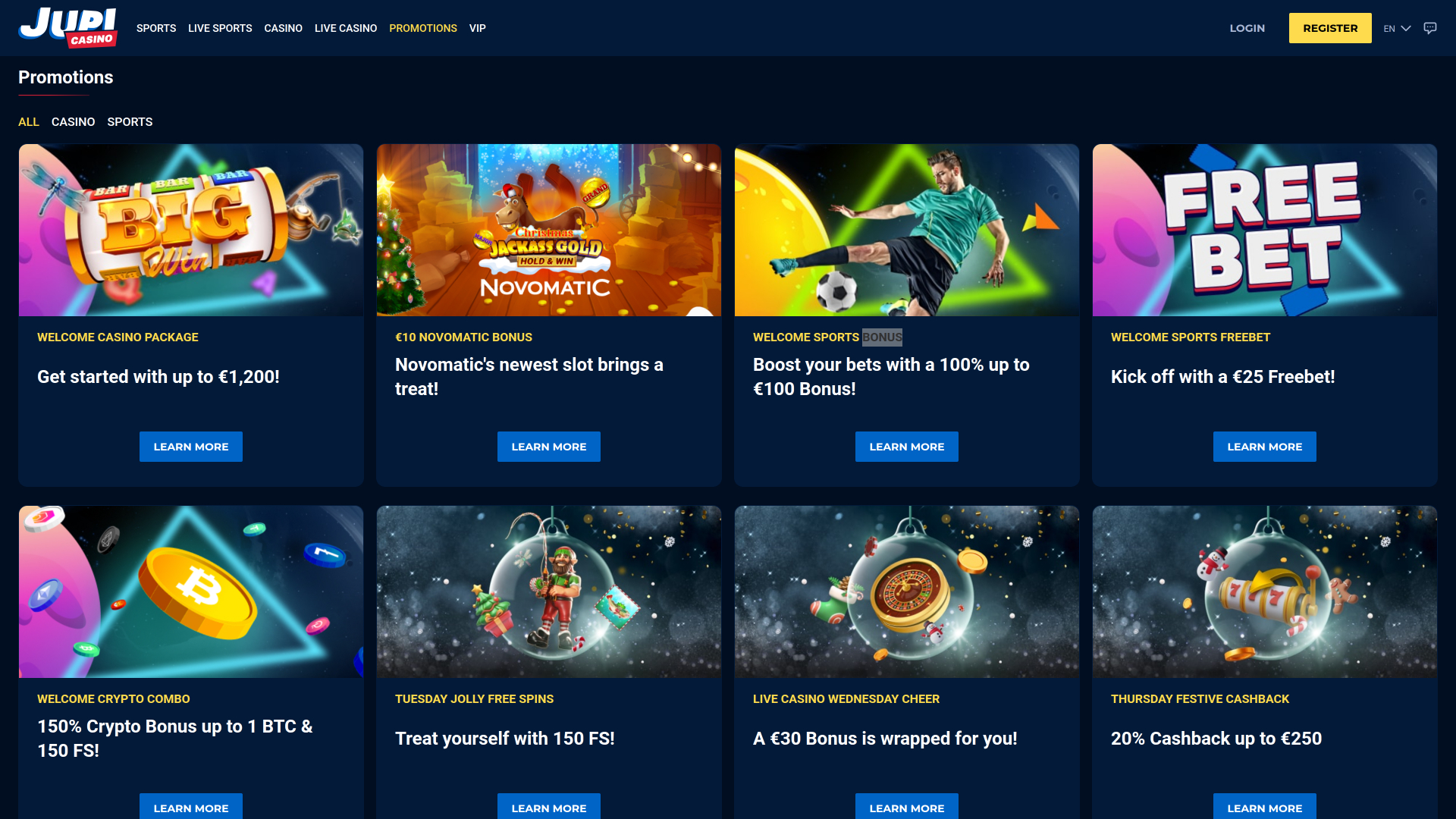 Jupi Casino Desktop Promotions