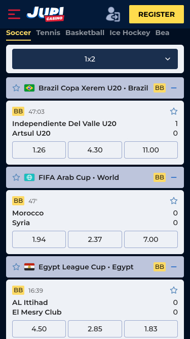 Jupi Casino Mobile Live Sports