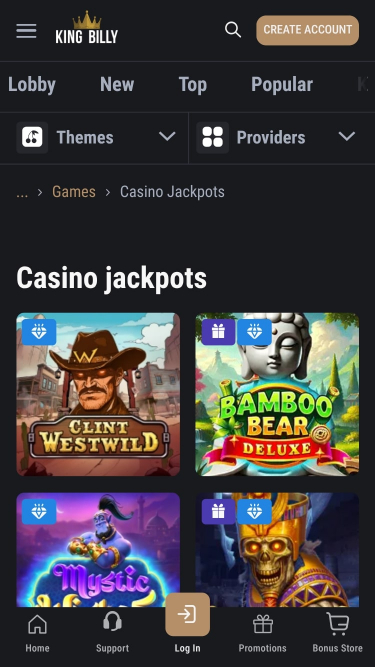 King Billy Casino Mobile Jackpot