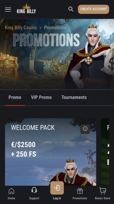 King Billy Casino Mobile Promotions