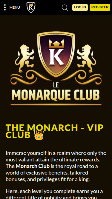 Kings Chance Casino Mobile VIP Program