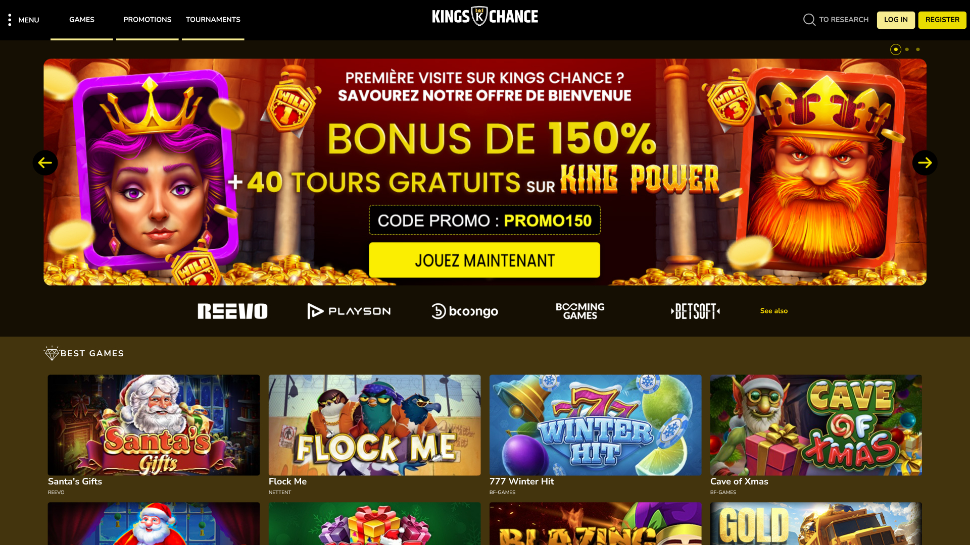 Kings Chance Casino Desktop Homepage