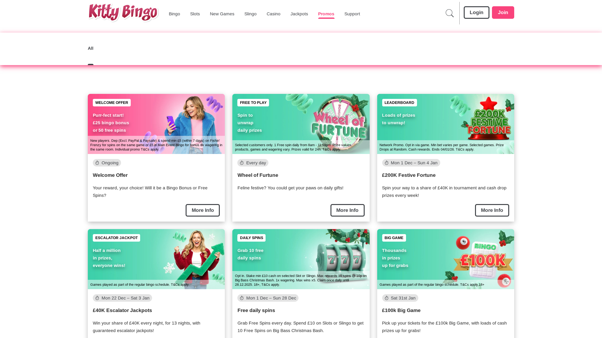 Kitty Bingo Desktop Promotions