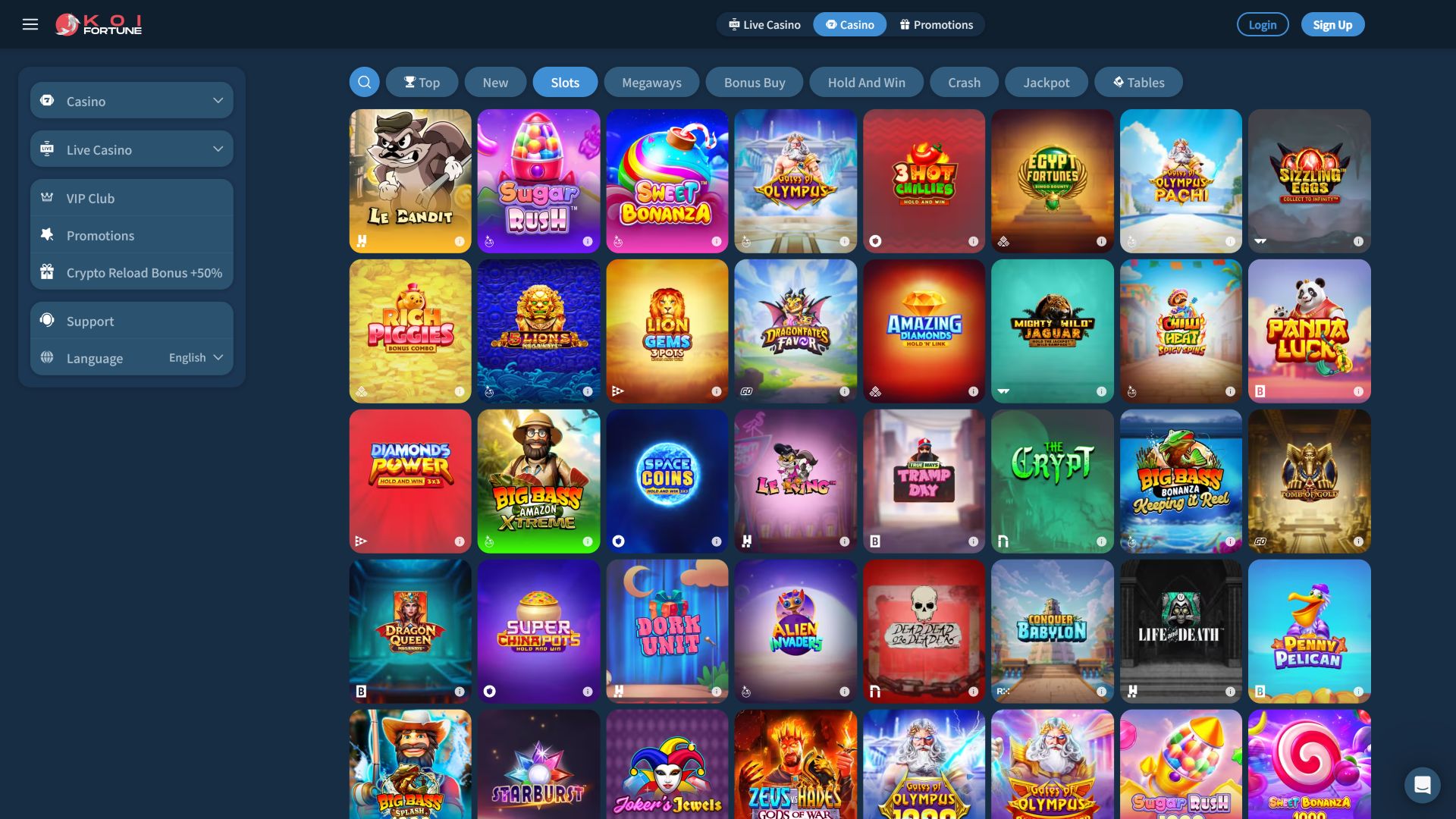 KoiFortune Casino Desktop Games