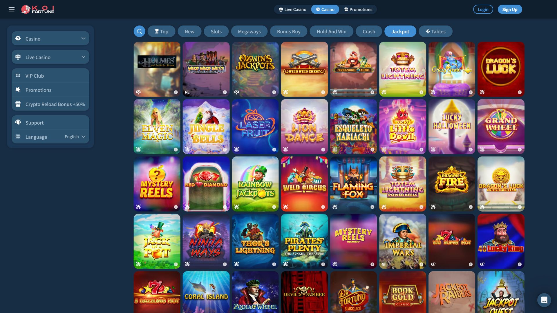 KoiFortune Casino Desktop Jackpot