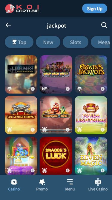 KoiFortune Casino Mobile Jackpot