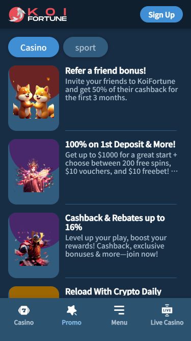 KoiFortune Casino Mobile Promotions