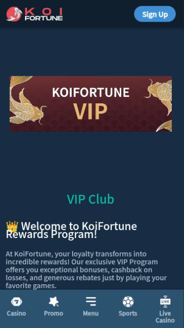 KoiFortune Casino Mobile VIP