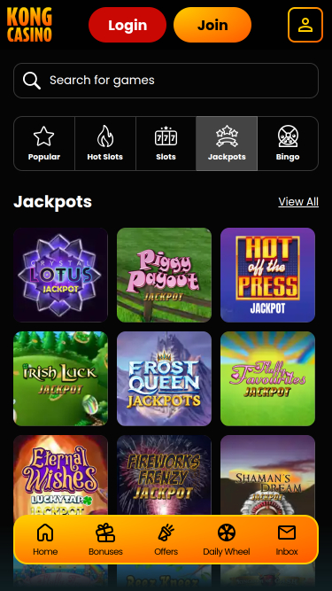 Kong Casino Mobile Jackpot
