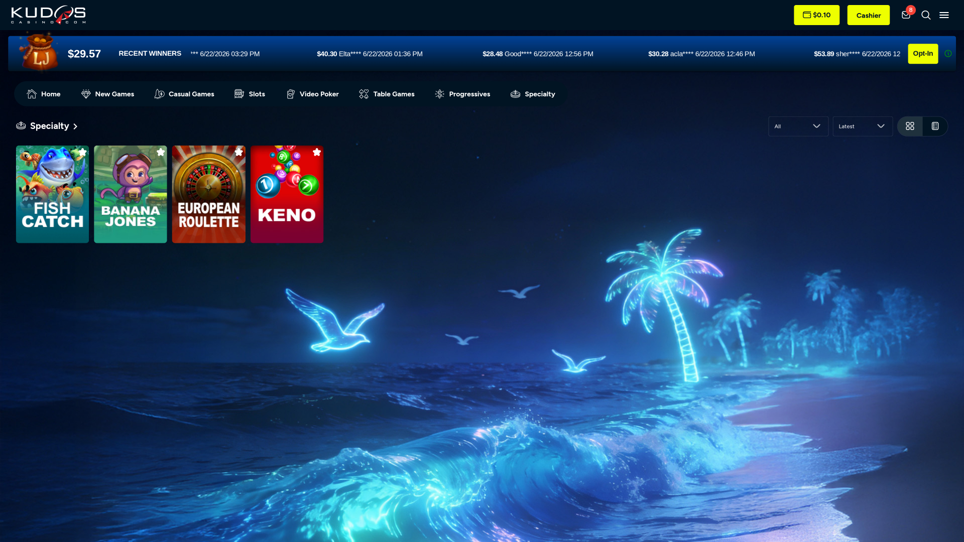 Kudos Casino Desktop Specialty Games