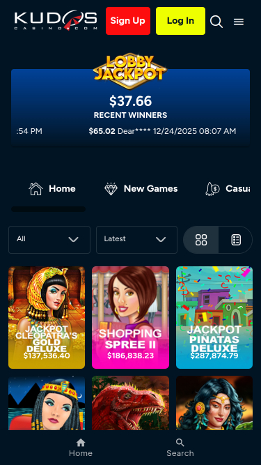 Kudos Casino Mobile Jackpot