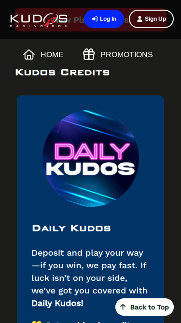 Kudos Casino Mobile Promotions
