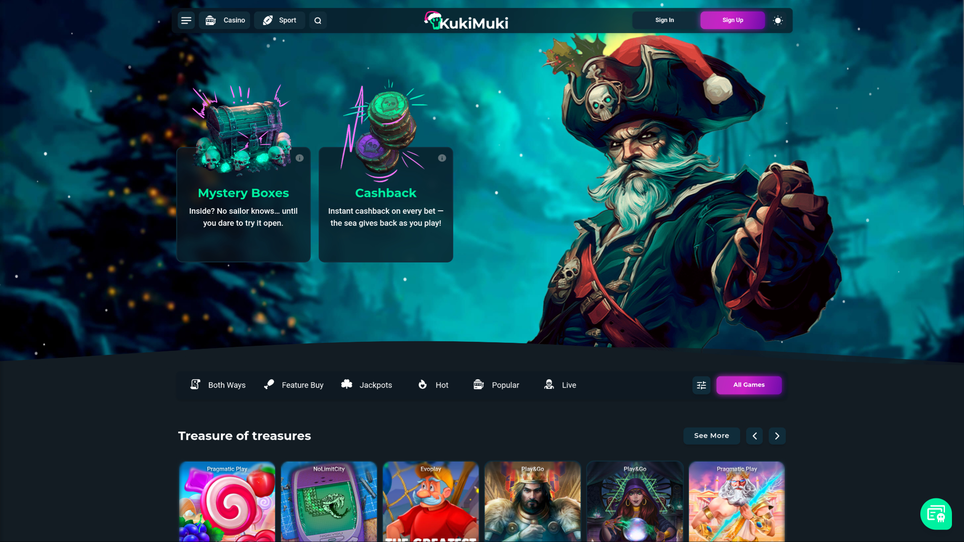 KukiMuki Casino Homepage