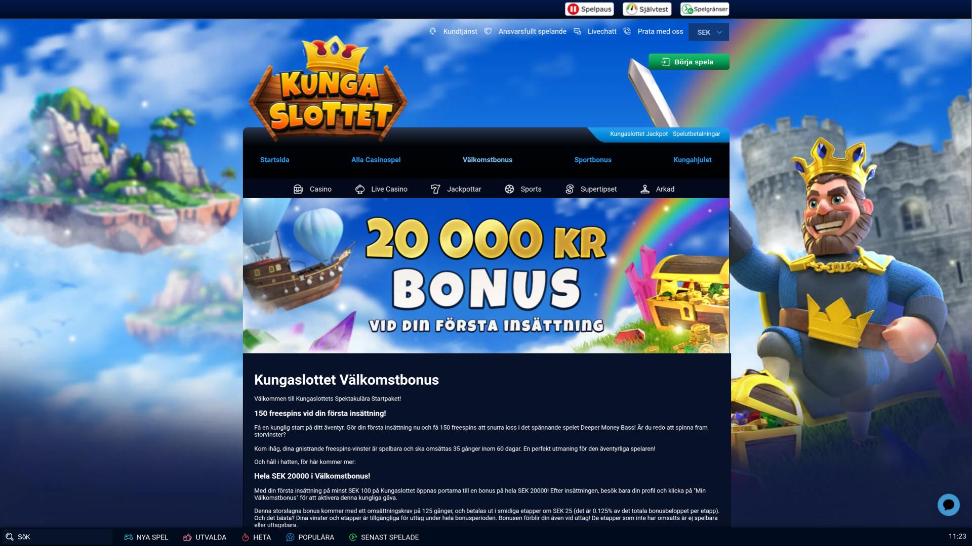 Kungaslottet Casino promotions page