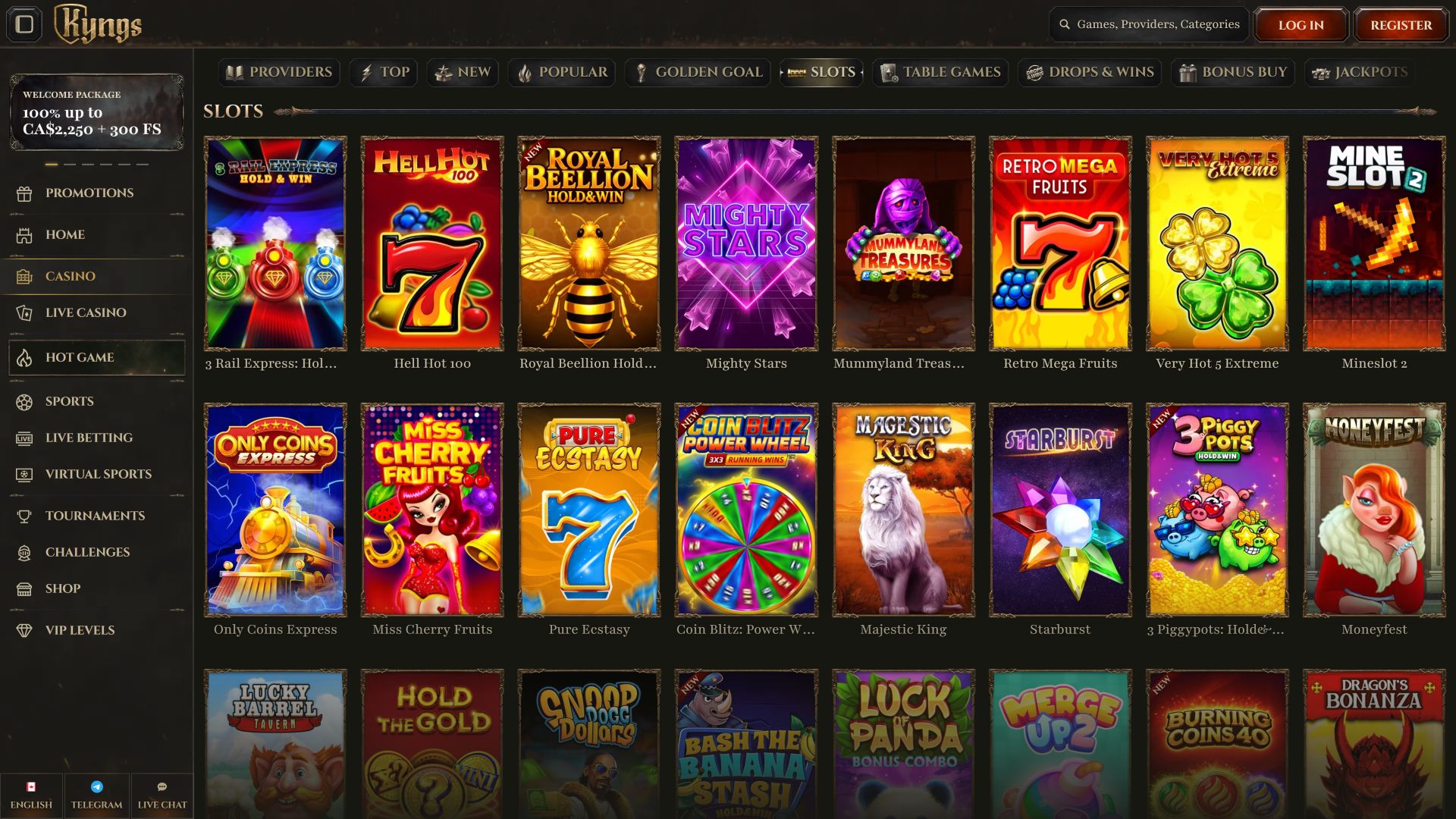 Kyngs Casino Desktop Games