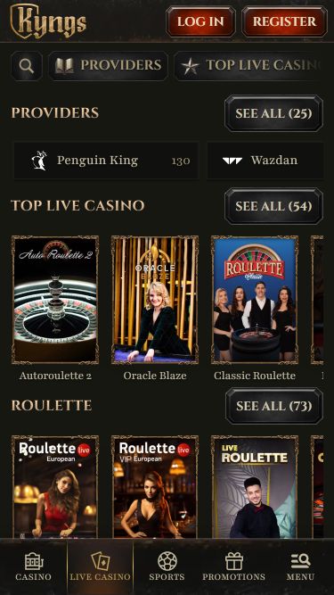 Kyngs Casino Mobile Live Dealer
