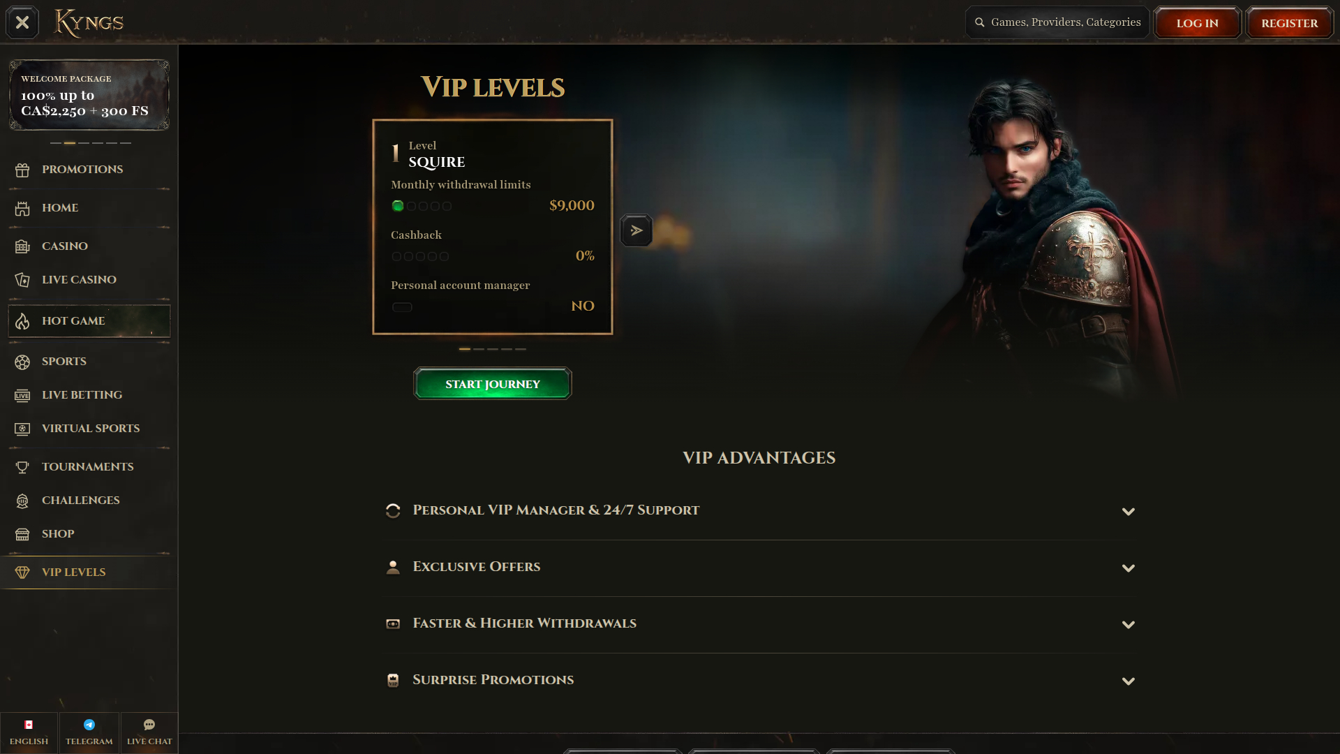 Kyngs Casino Desktop VIP Program