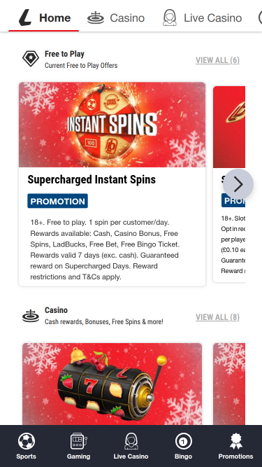 Ladbrokes Casino Mobile Promotions