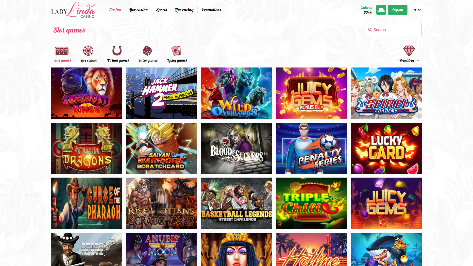 Lady Linda Casino Desktop Games