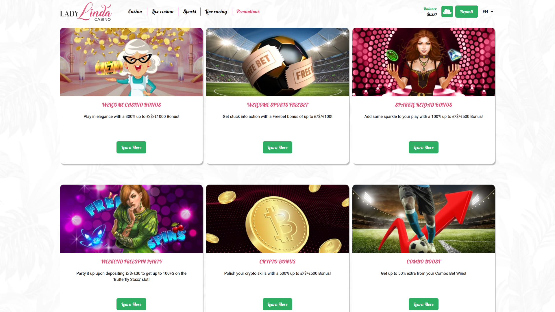 Lady Linda Casino Desktop Promotions
