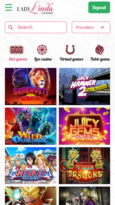 Lady Linda Casino Mobile Games