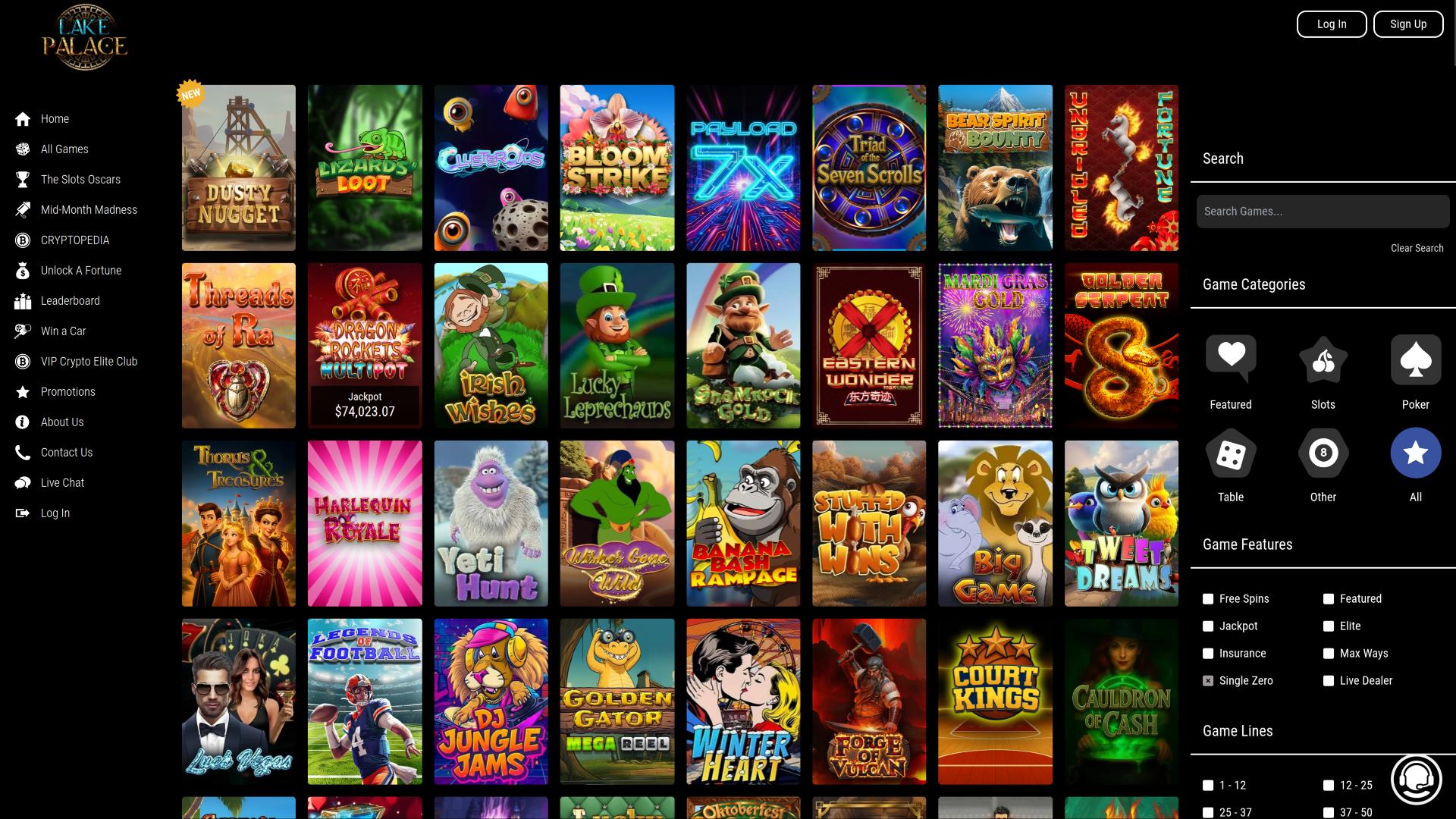 Lake Palace Casino Desktop Games