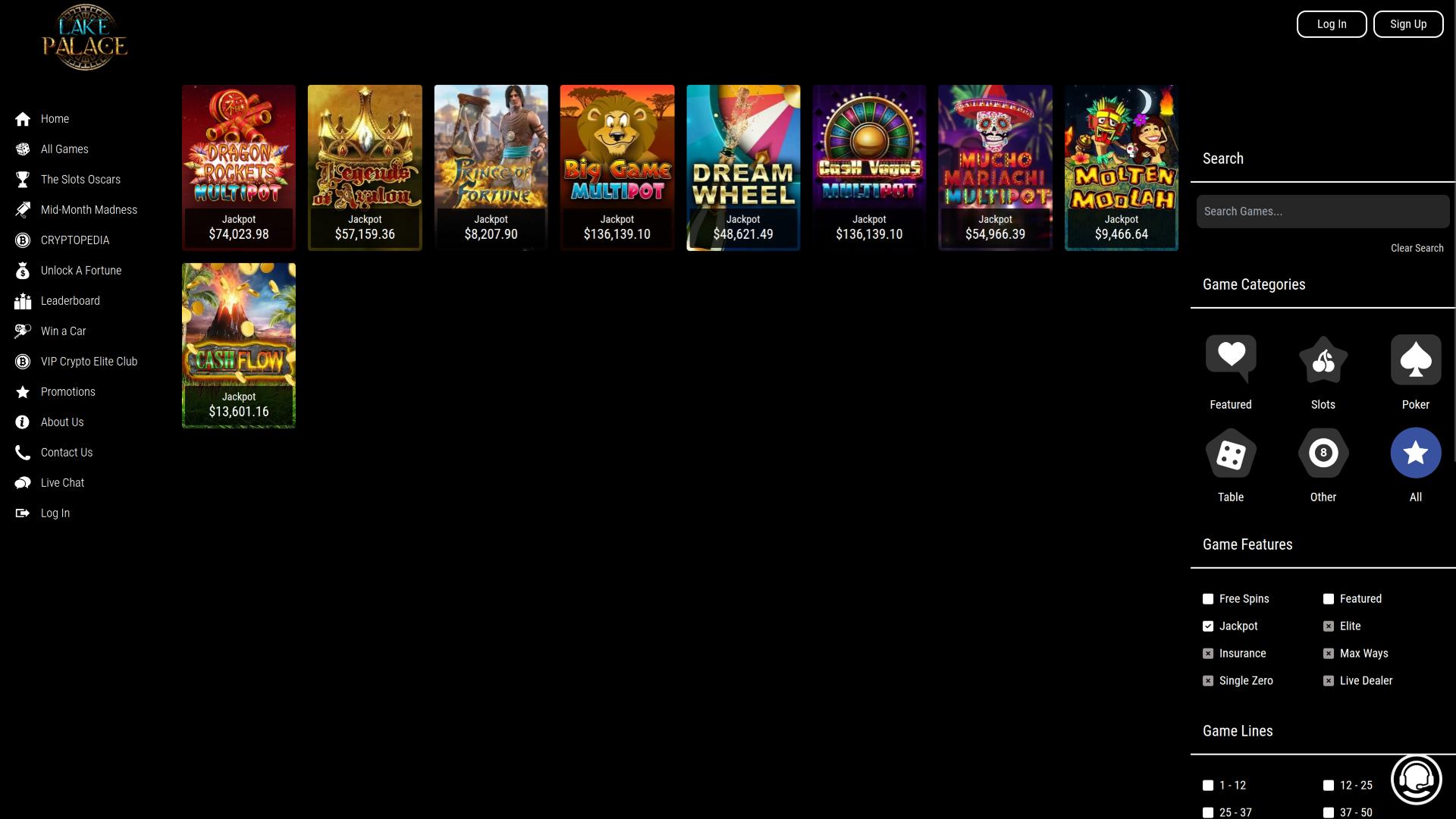 Lake Palace Casino Desktop Jackpot